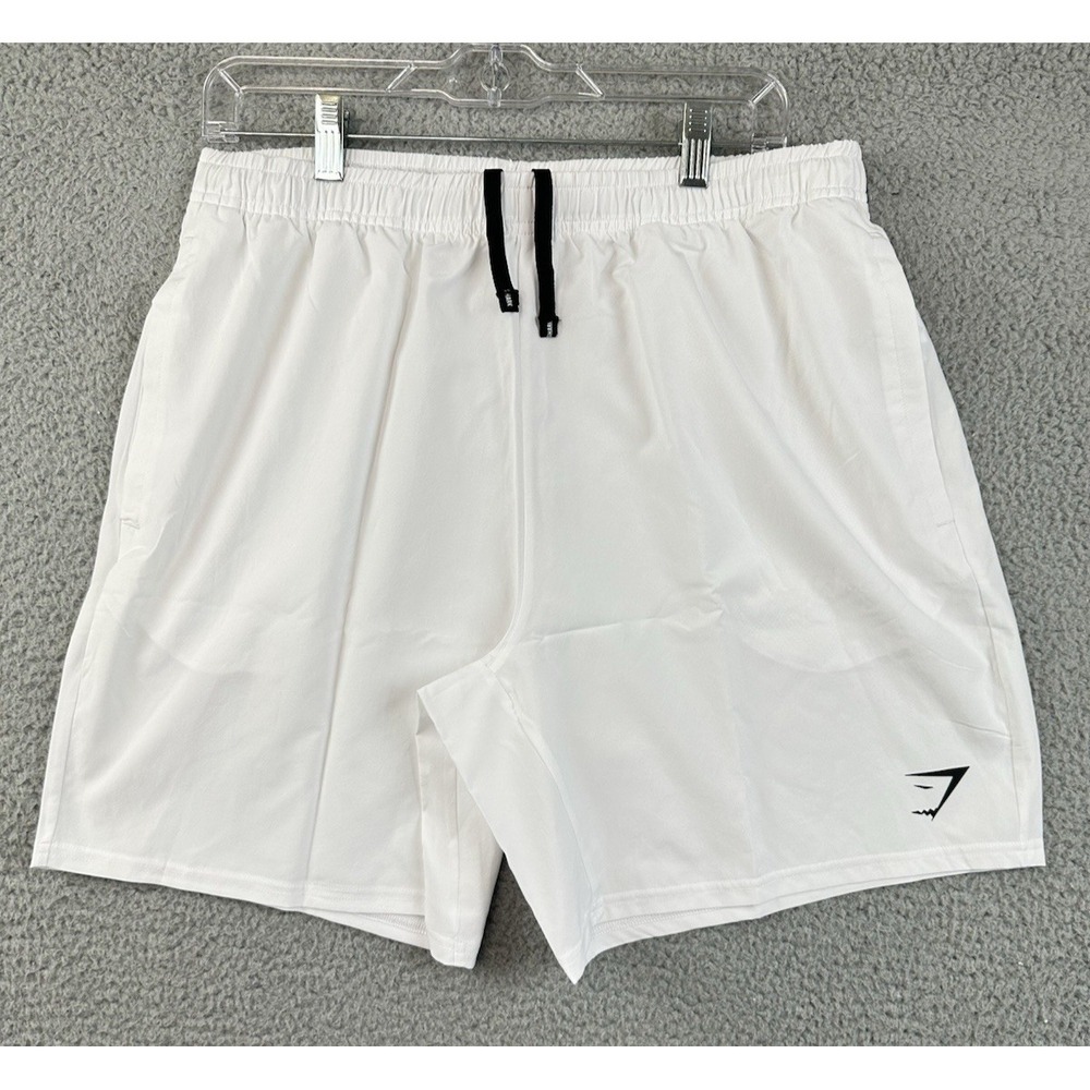 Gymshark Shorts Mens XL White Slim Fit Arrival 7" Linerless Gym Running NEW
